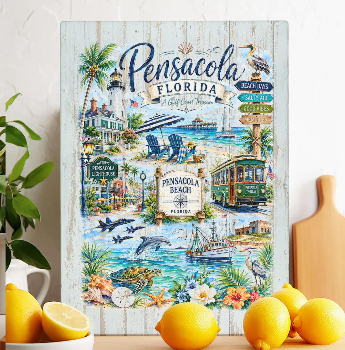 Pensacola Florida Souvenir Glass Trivet - NY Gift Boutique