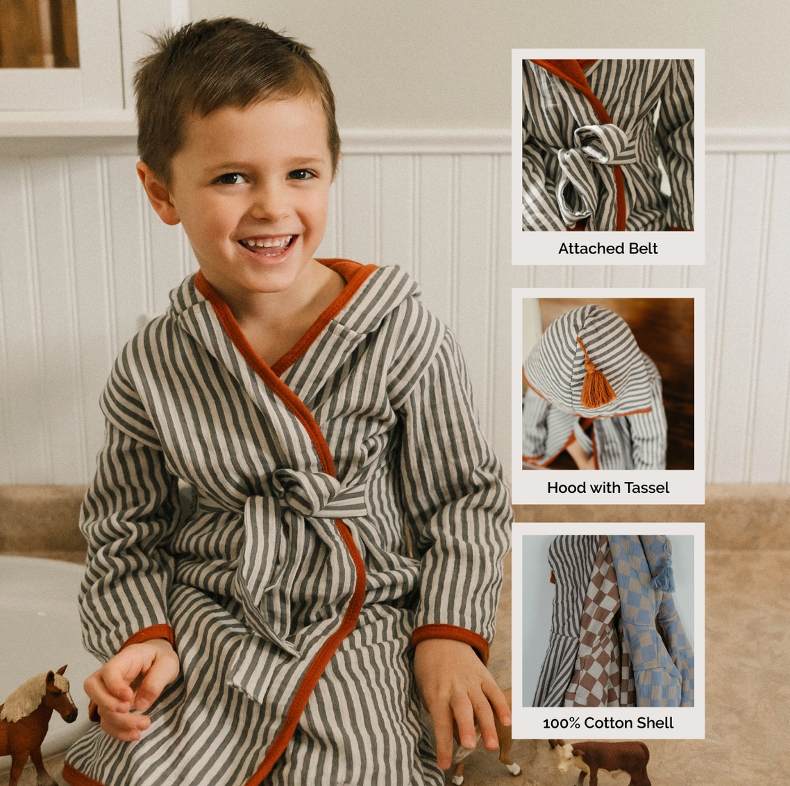 Toddler & Kids Hooded Bath Robe