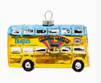 The Beatles Magical Mystery Tour Bus Glass Christmas Ornament – Officially Licensed