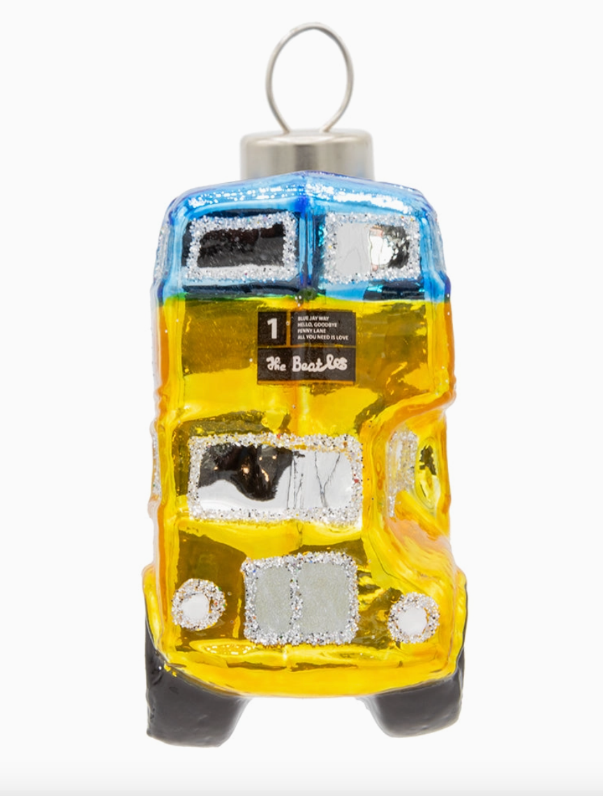 The Beatles Magical Mystery Tour Bus Glass Christmas Ornament – Officially Licensed