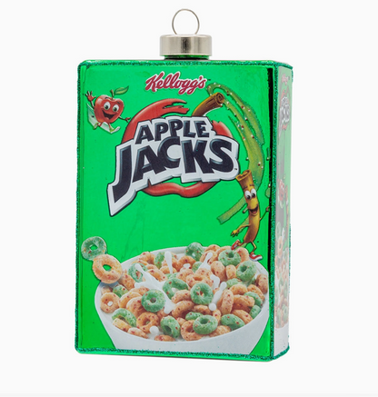 Kellogg’s Apple Jacks Cereal Box Glass Christmas Ornament – Officially Licensed