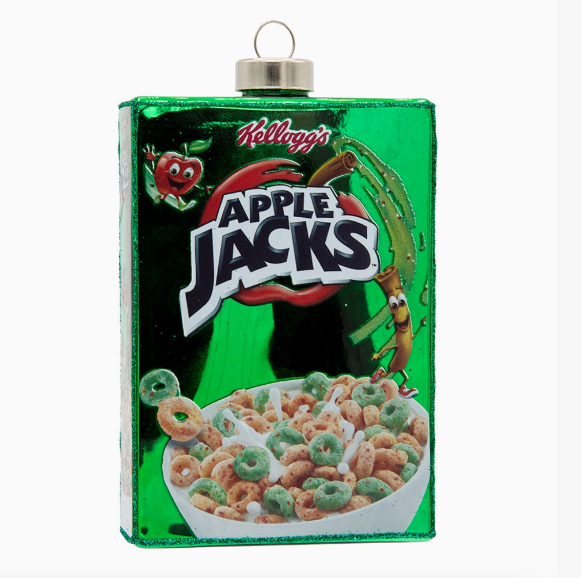Kellogg’s Apple Jacks Cereal Box Glass Christmas Ornament – Officially Licensed
