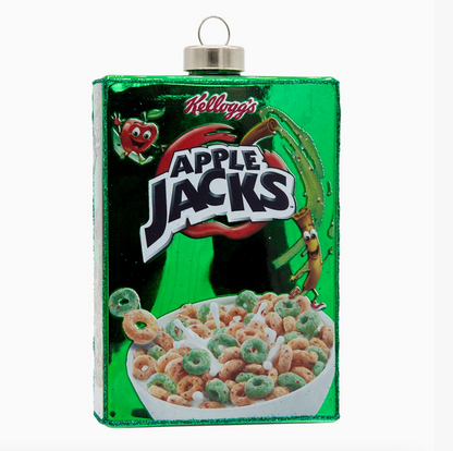 Kellogg’s Apple Jacks Cereal Box Glass Christmas Ornament – Officially Licensed