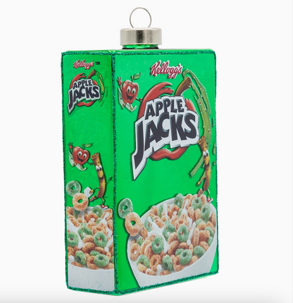 Kellogg’s Apple Jacks Cereal Box Glass Christmas Ornament – Officially Licensed
