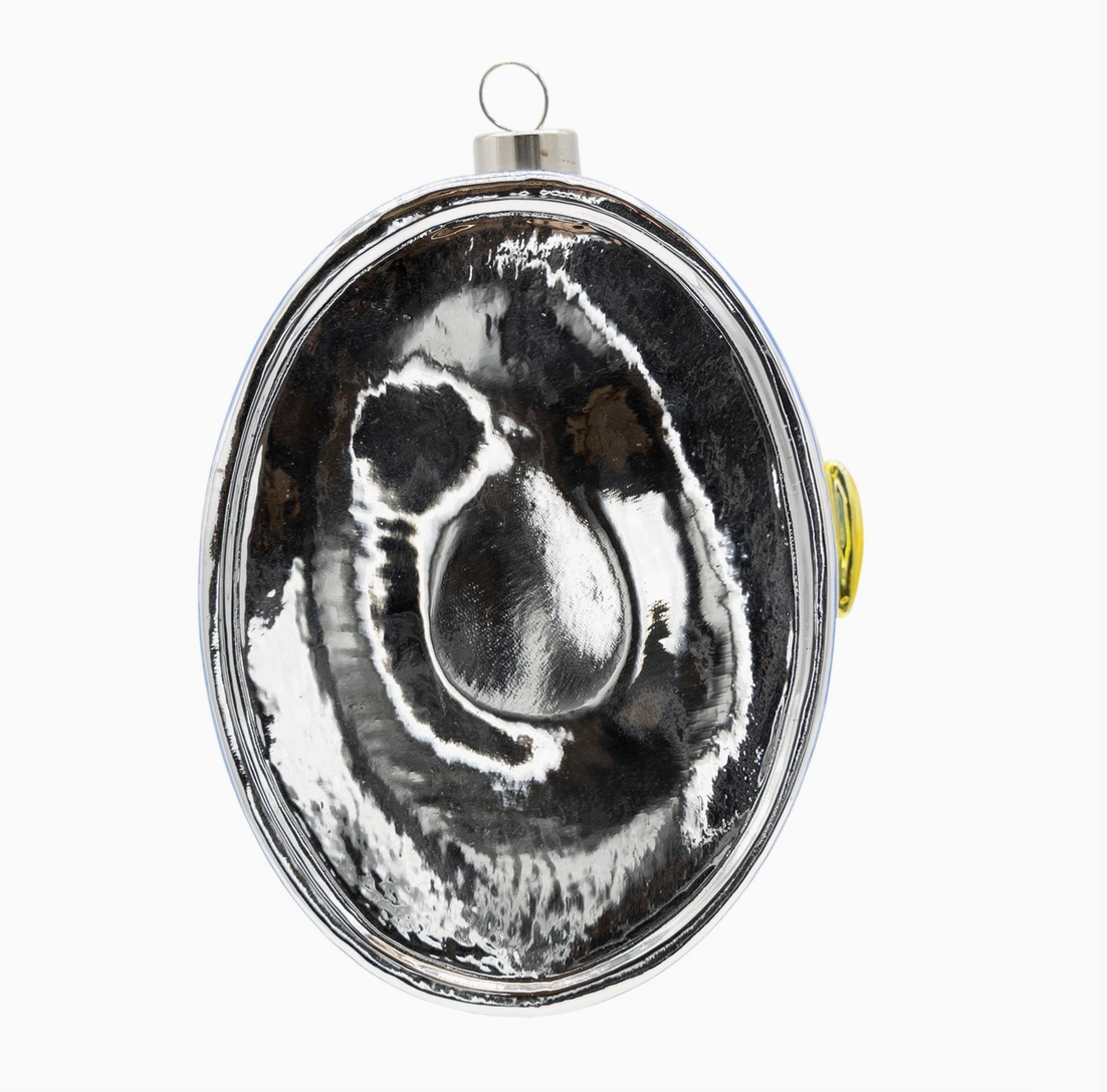 Caviar Tin Glass Christmas Ornament