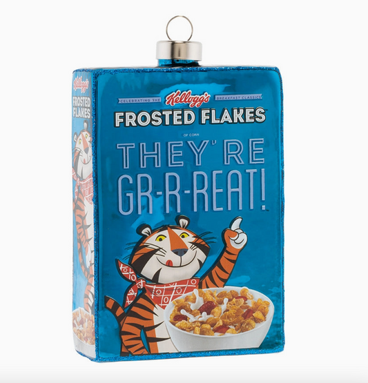 Frosted Flakes Vintage Cereal Box Glass Ornament– Officially Licensed