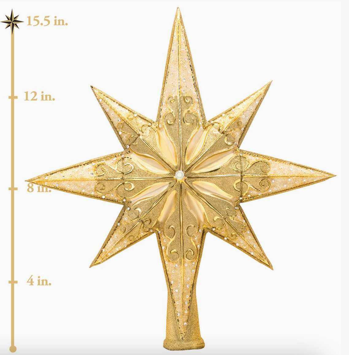 Christopher Radko Golden Radiance Glass Christmas Tree Topper