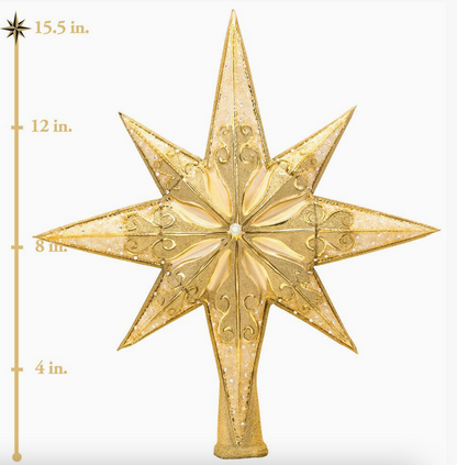 Christopher Radko Golden Radiance Glass Christmas Tree Topper