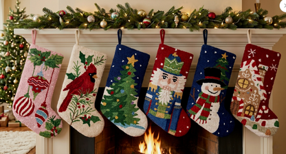 Nutcracker Hooked Wool Christmas Stocking