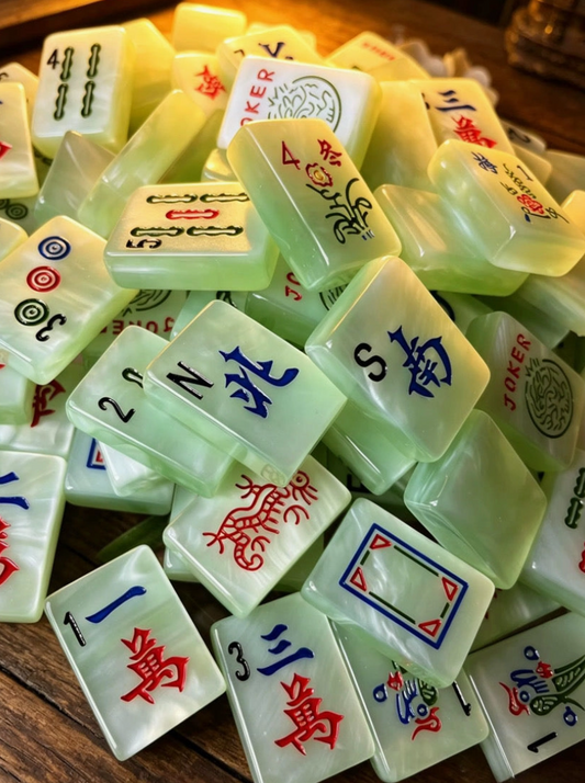 Green Pearl Traditional American Mahjong Tile Set