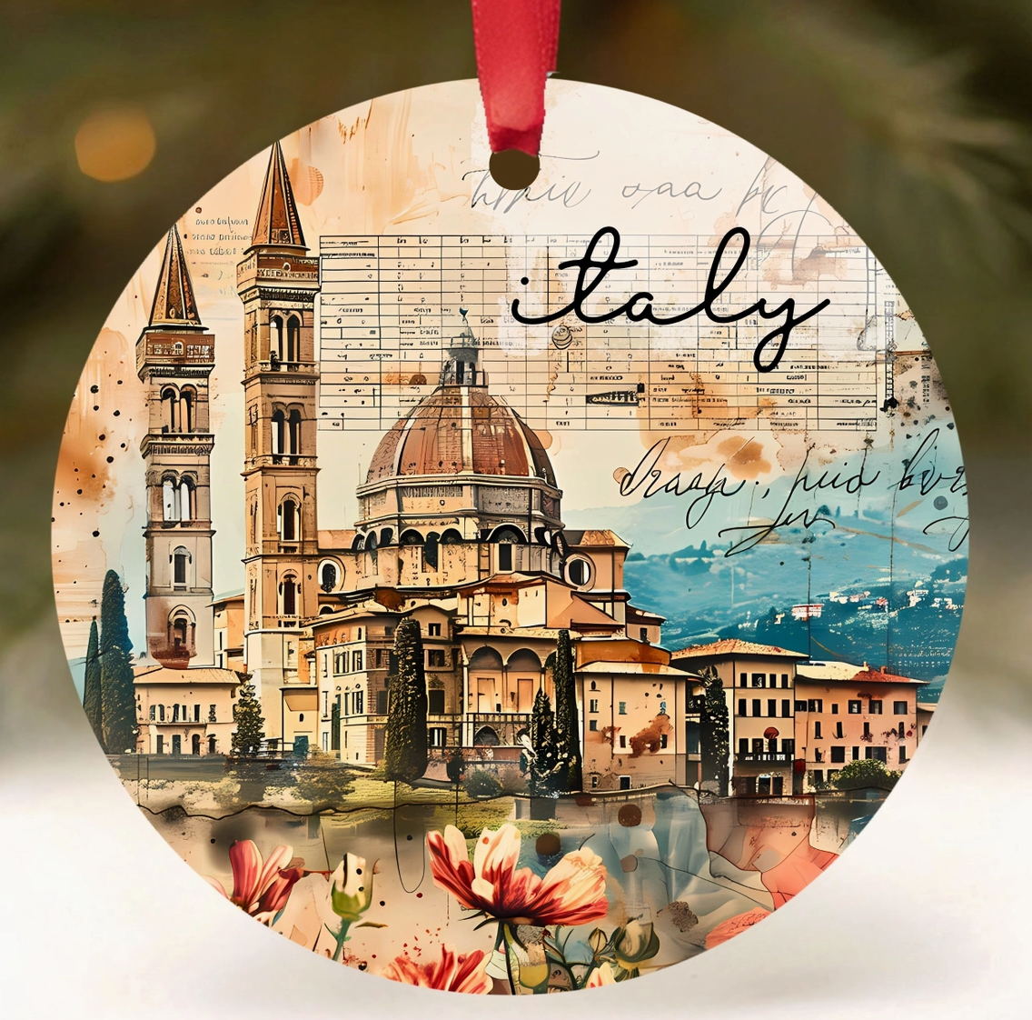 Florence Italy Ceramic Christmas Ornament – Tuscany Italian Souvenir Gift