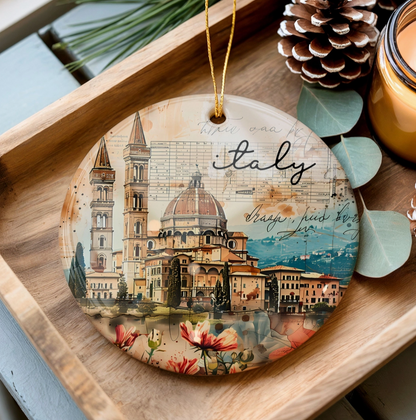 Florence Italy Ceramic Christmas Ornament – Tuscany Italian Souvenir Gift