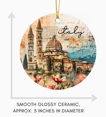 Florence Italy Ceramic Christmas Ornament – Tuscany Italian Souvenir Gift