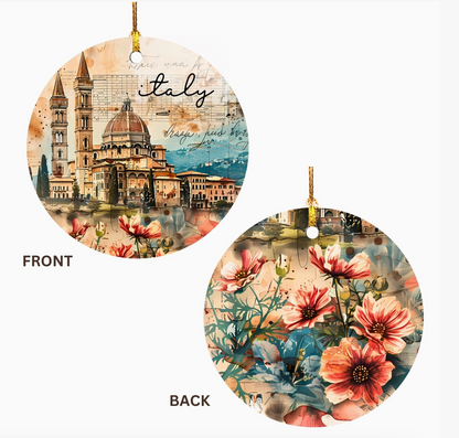 Florence Italy Ceramic Christmas Ornament – Tuscany Italian Souvenir Gift