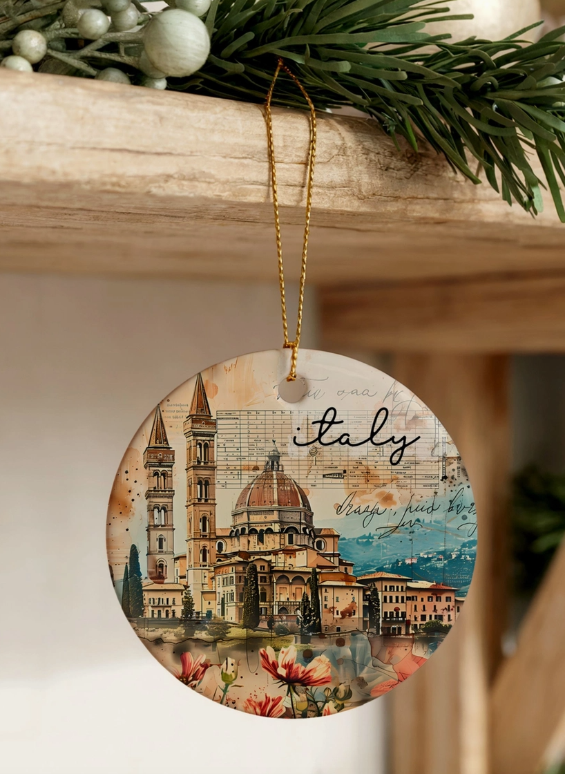 Florence Italy Ceramic Christmas Ornament – Tuscany Italian Souvenir Gift