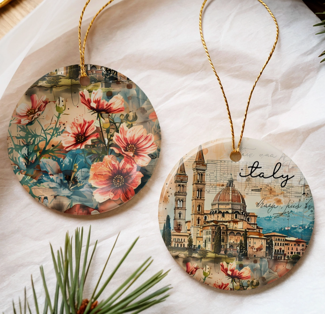 Florence Italy Ceramic Christmas Ornament – Tuscany Italian Souvenir Gift