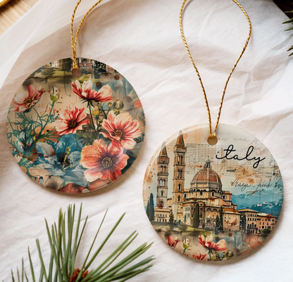Florence Italy Ceramic Christmas Ornament – Tuscany Italian Souvenir Gift