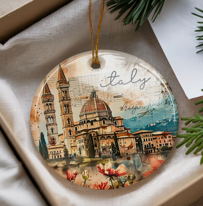 Florence Italy Ceramic Christmas Ornament – Tuscany Italian Souvenir Gift