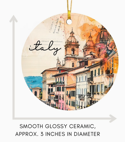 Italian Coastal Village Ceramic Ornament – Italy Travel & Souvenir Gift
