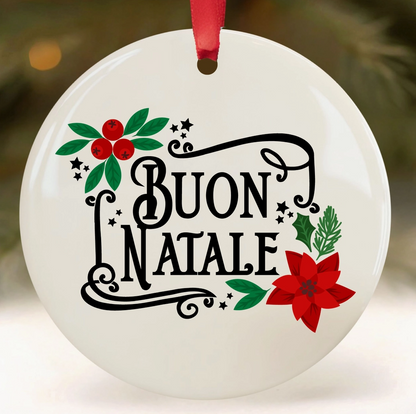 Buon Natale Italian Christmas Ceramic Ornament