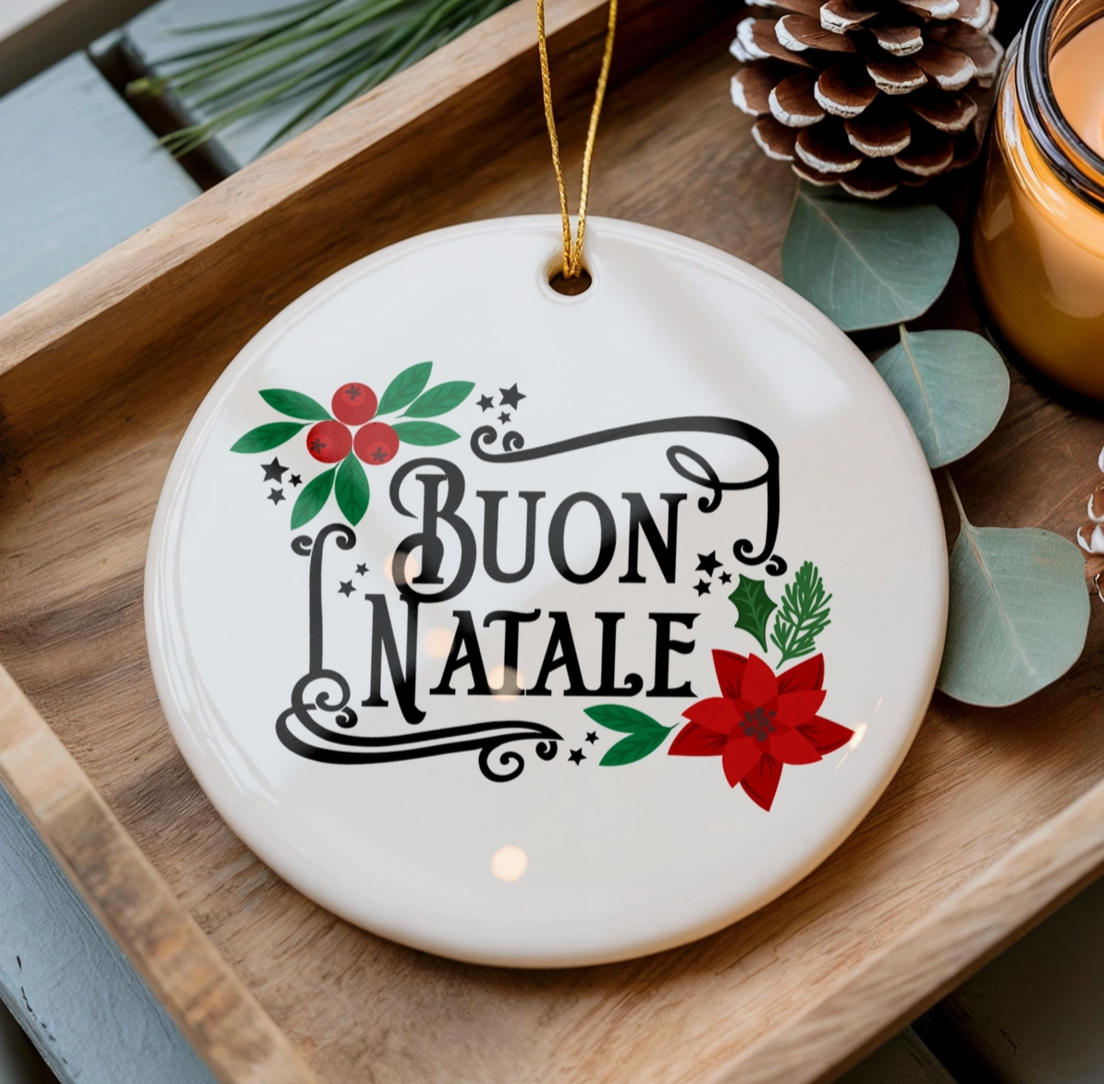 Buon Natale Italian Christmas Ceramic Ornament