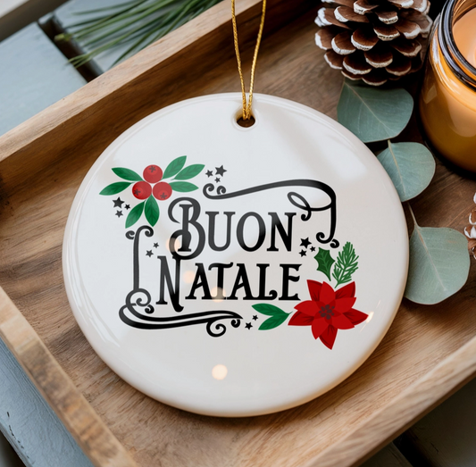 Buon Natale Italian Christmas Ceramic Ornament