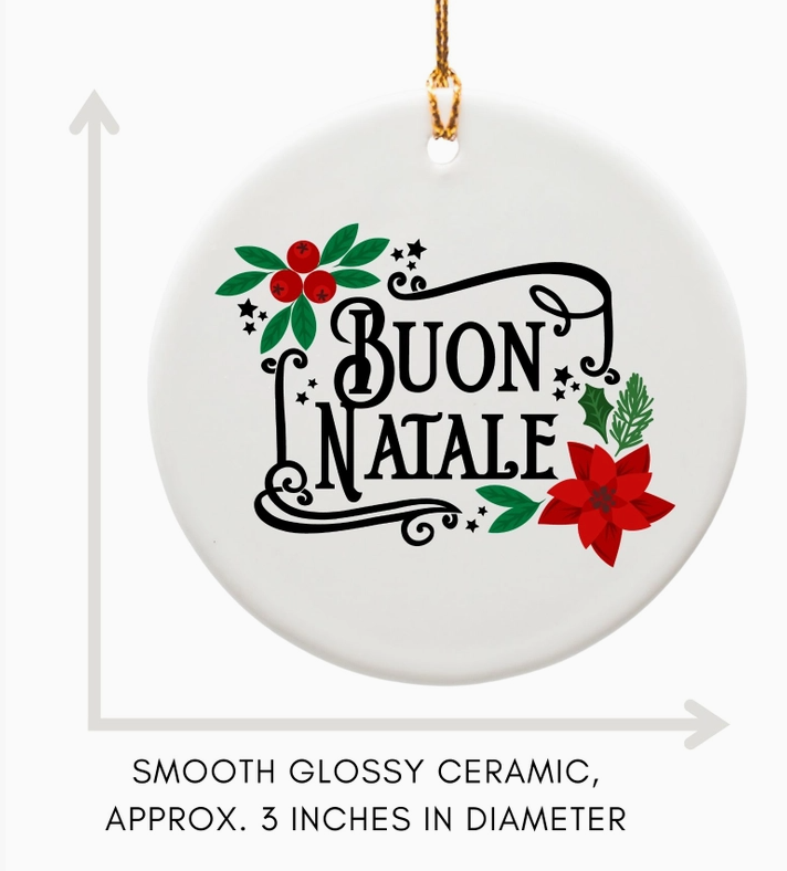 Buon Natale Italian Christmas Ceramic Ornament