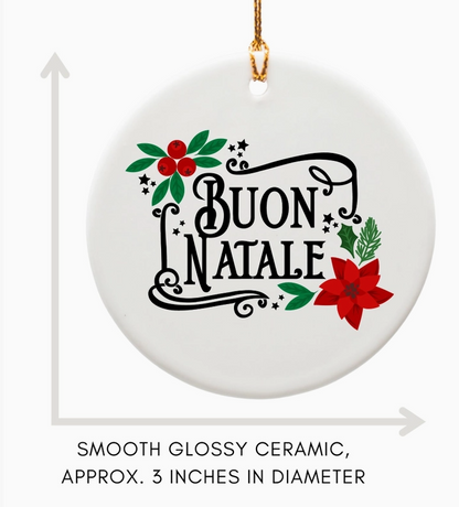 Buon Natale Italian Christmas Ceramic Ornament