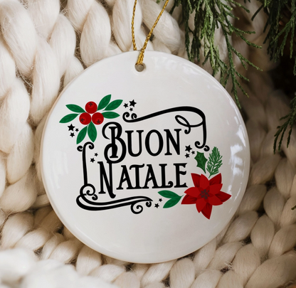 Buon Natale Italian Christmas Ceramic Ornament