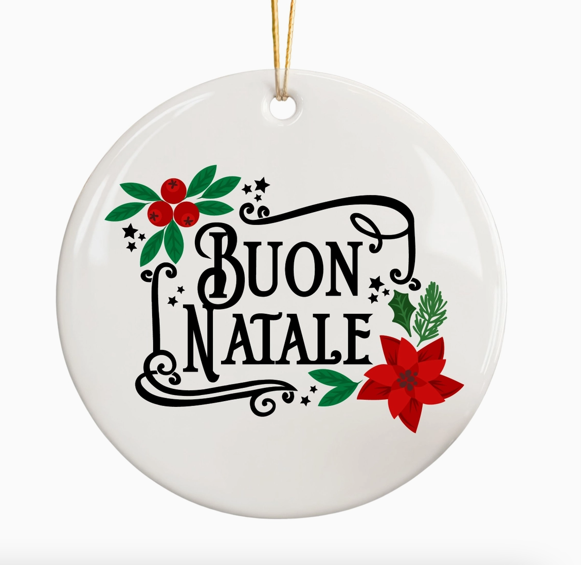 Buon Natale Italian Christmas Ceramic Ornament
