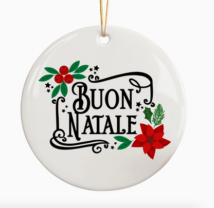 Buon Natale Italian Christmas Ceramic Ornament