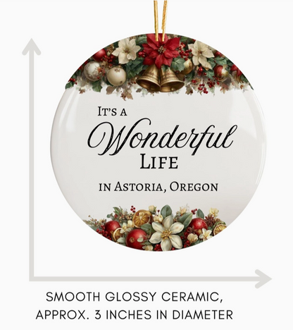 Wonderful Life Personalized Hometown Christmas Ornament