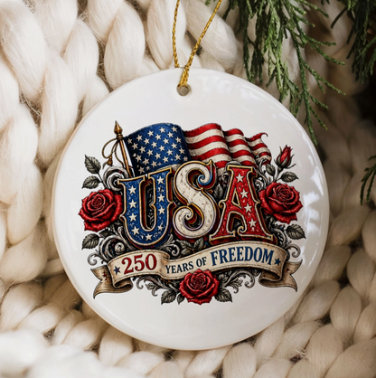 USA 250th Anniversary Commemorative Ornament – 1776–2026