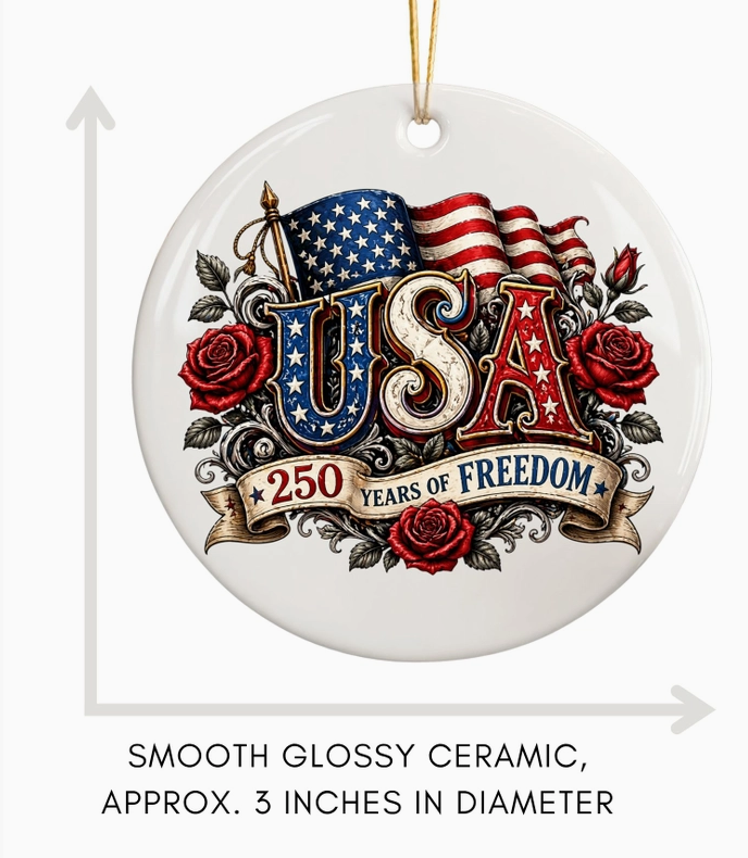 USA 250th Anniversary Commemorative Ornament – 1776–2026