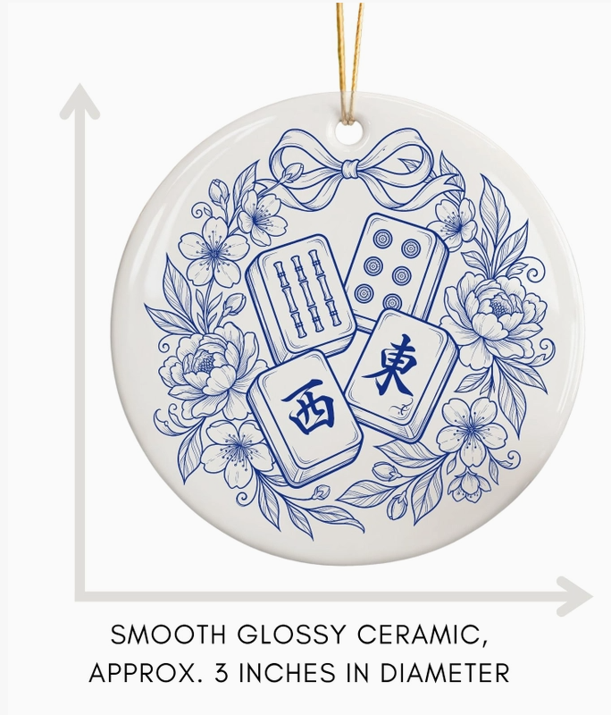 Blue & White Mahjong Christmas Ornament