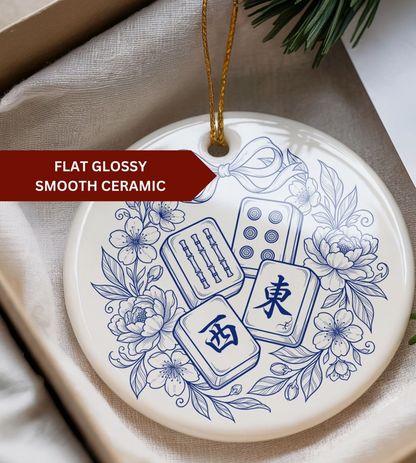 Blue & White Mahjong Christmas Ornament