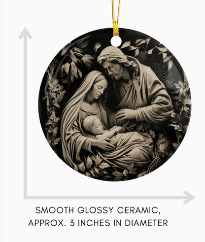 Holy Family Nativity Christmas Ornament – Mary, Joseph & Baby Jesus