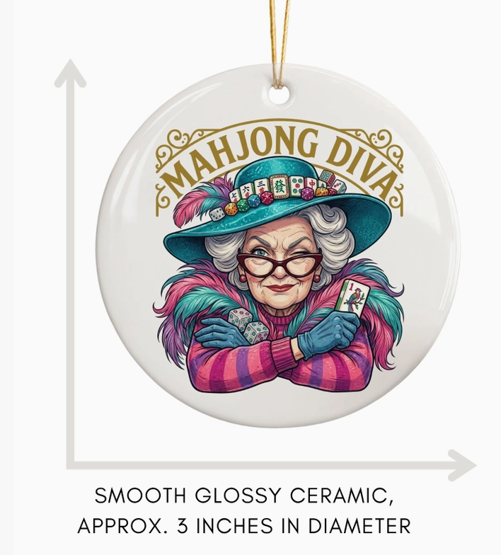 Mahjong Diva Christmas Ornament