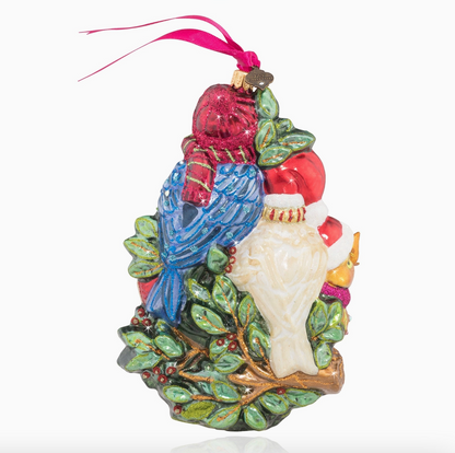 Jay Strongwater Four Calling Birds Glass Ornament – 12 Days of Christmas