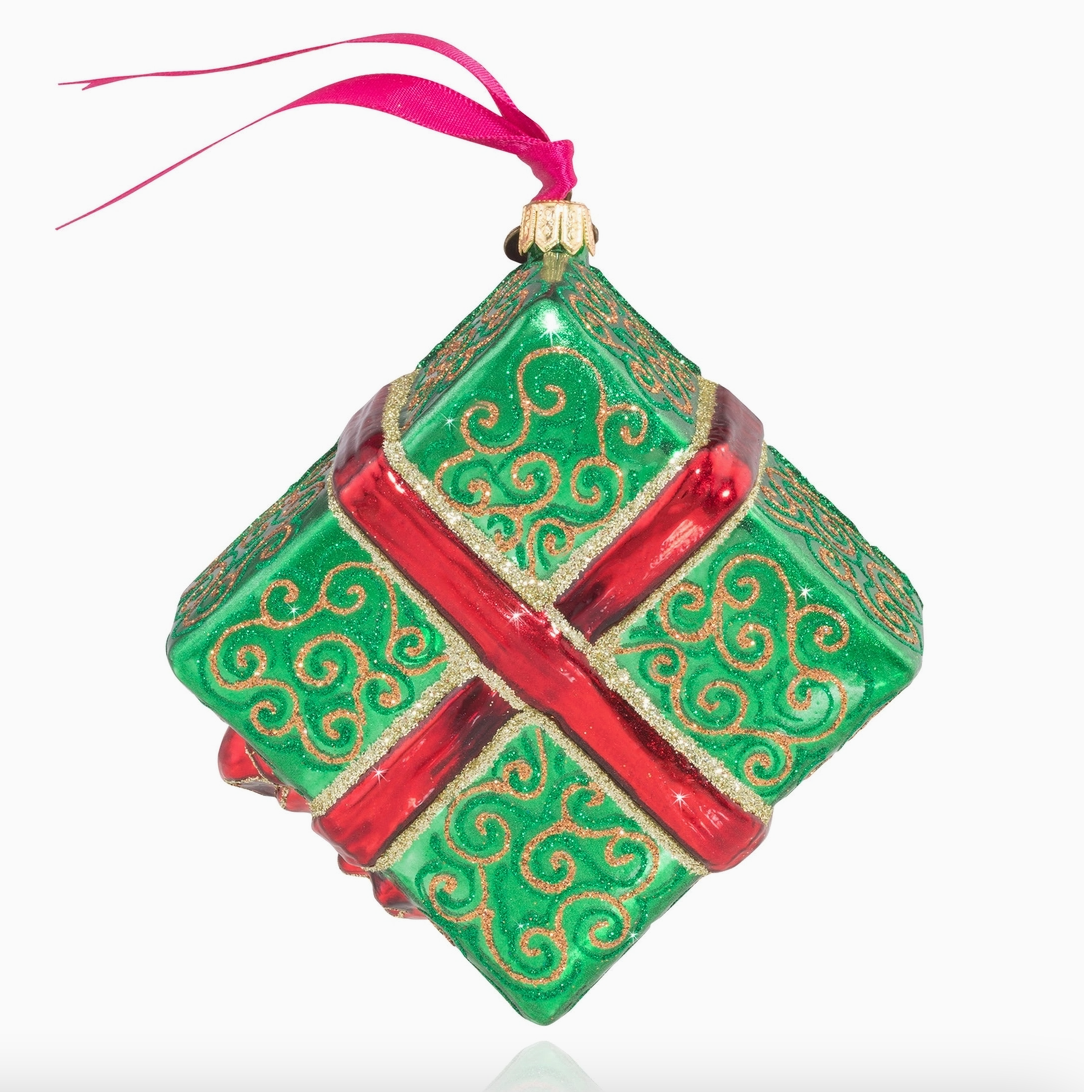 Jay Strongwater Five Golden Rings Glass Ornament – 12 Days of Christmas