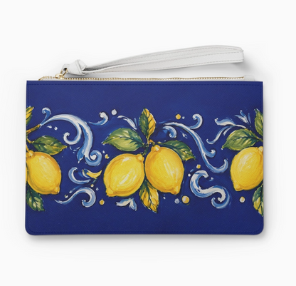 Little Italy Amalfi Blue Lemon Wristlet Clutch