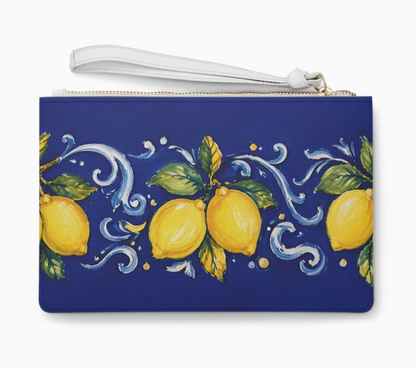 Little Italy Amalfi Blue Lemon Wristlet Clutch
