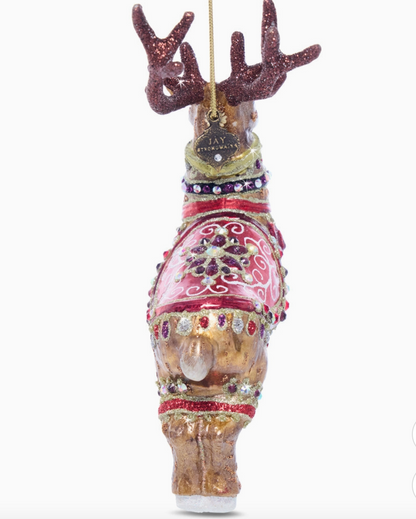 Jay Strongwater Dancer Glass Reindeer Ornament