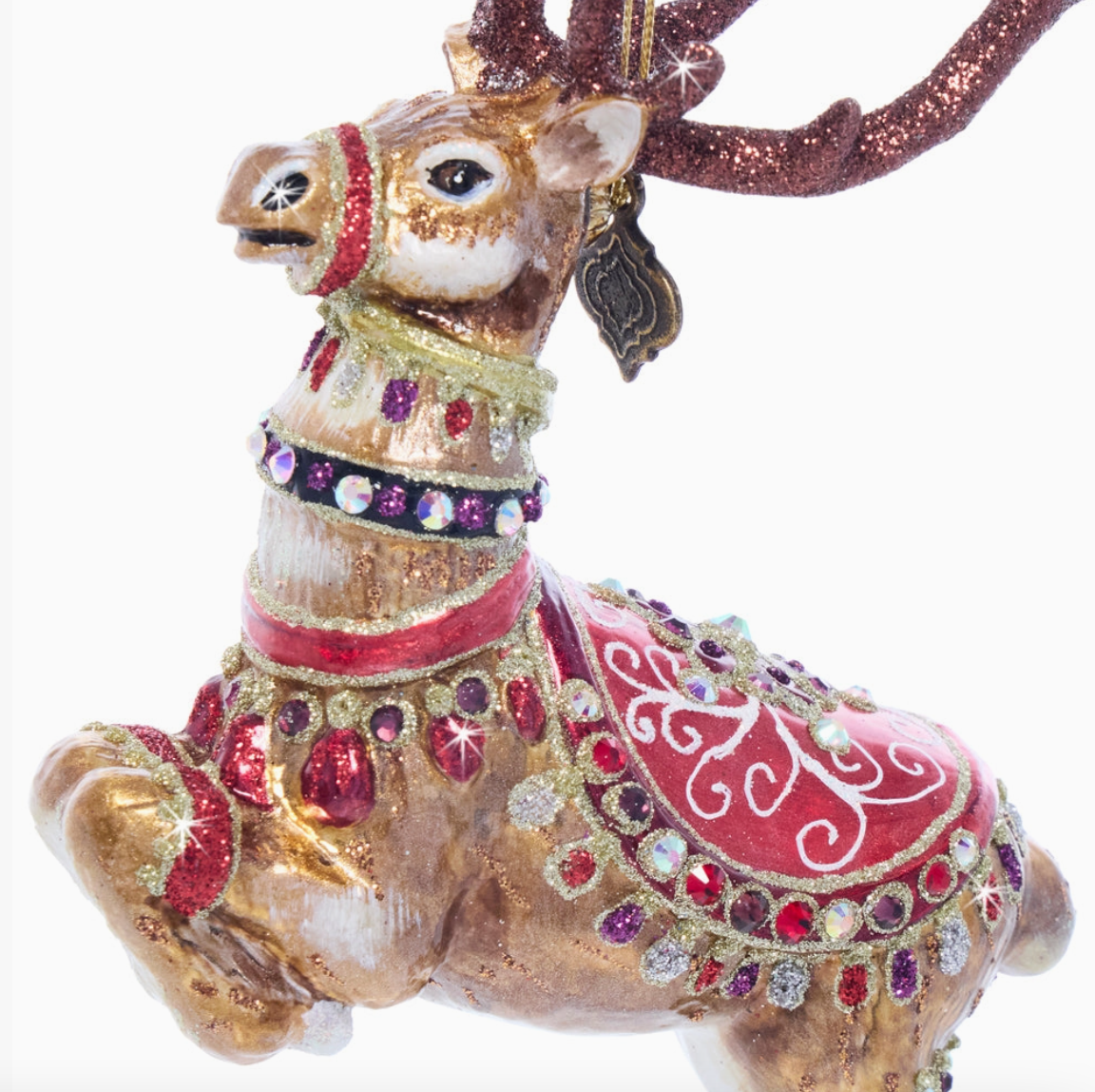 Jay Strongwater Dancer Glass Reindeer Ornament