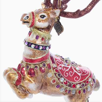 Jay Strongwater Dancer Glass Reindeer Ornament