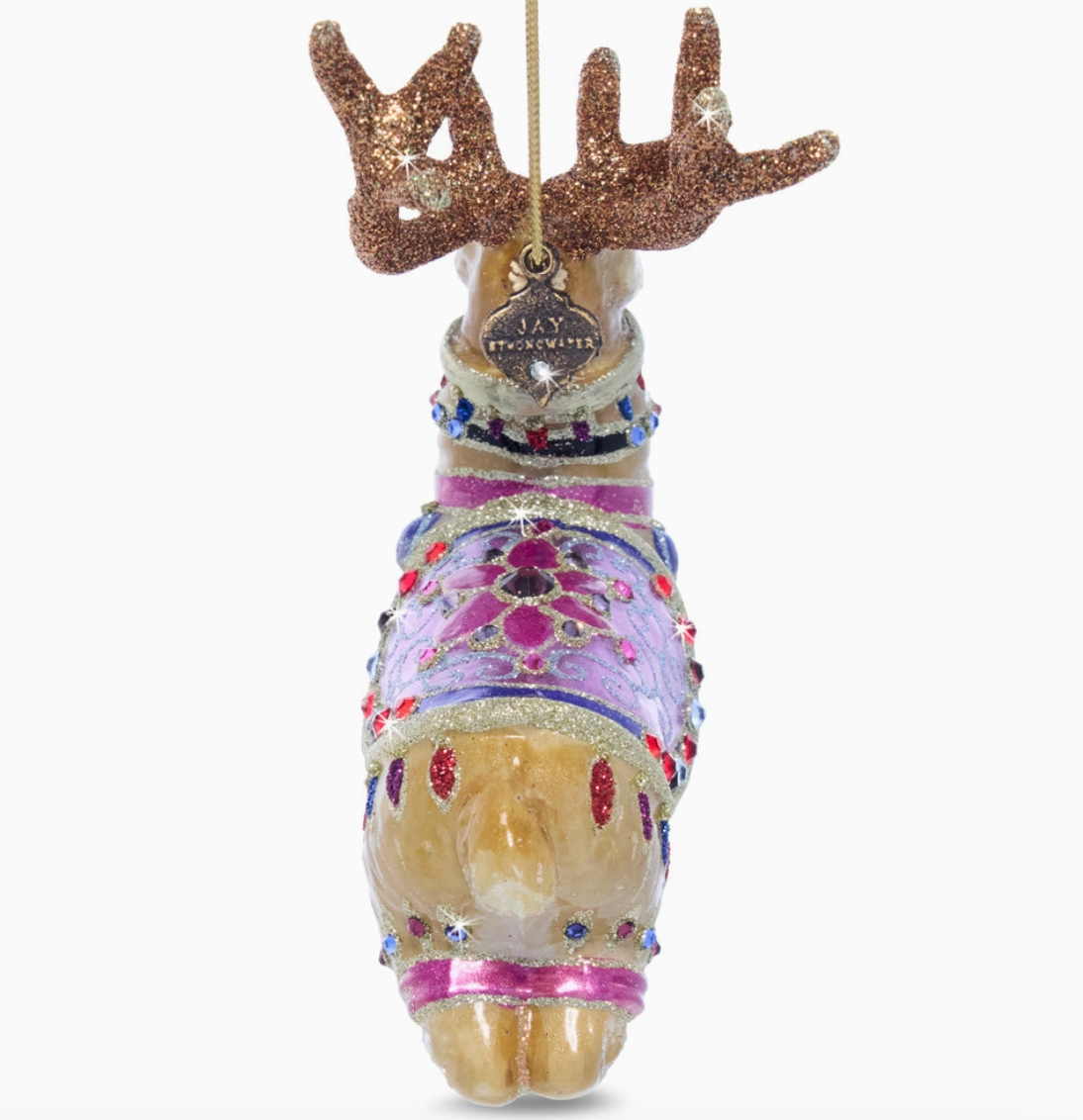 Jay Strongwater Prancer Glass Reindeer Ornament