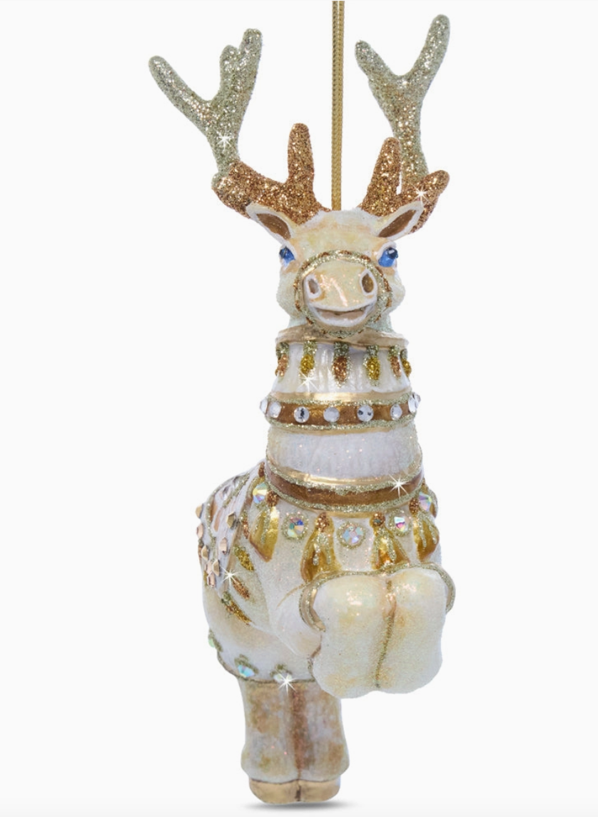 Jay Strongwater Blitzen Glass Reindeer Ornament