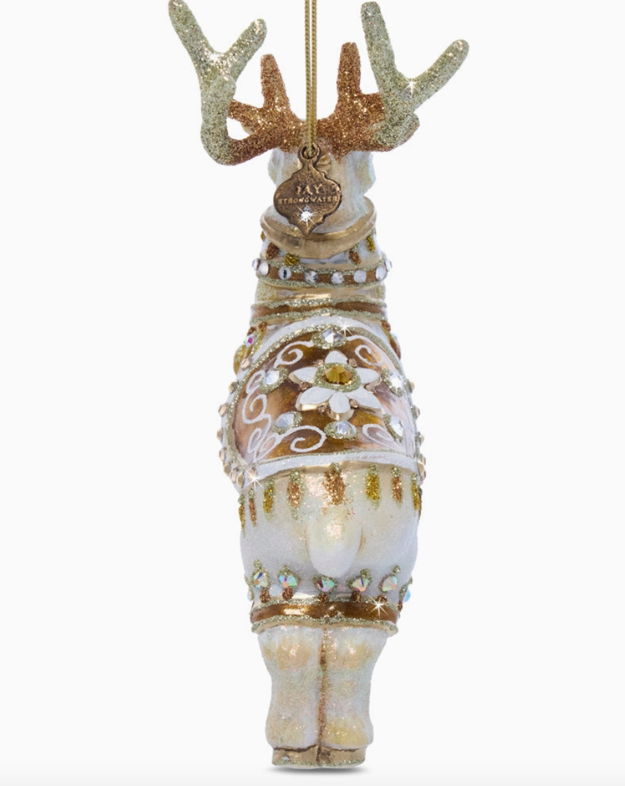 Jay Strongwater Blitzen Glass Reindeer Ornament
