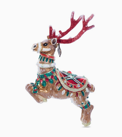 Jay Strongwater Comet Glass Reindeer Ornament