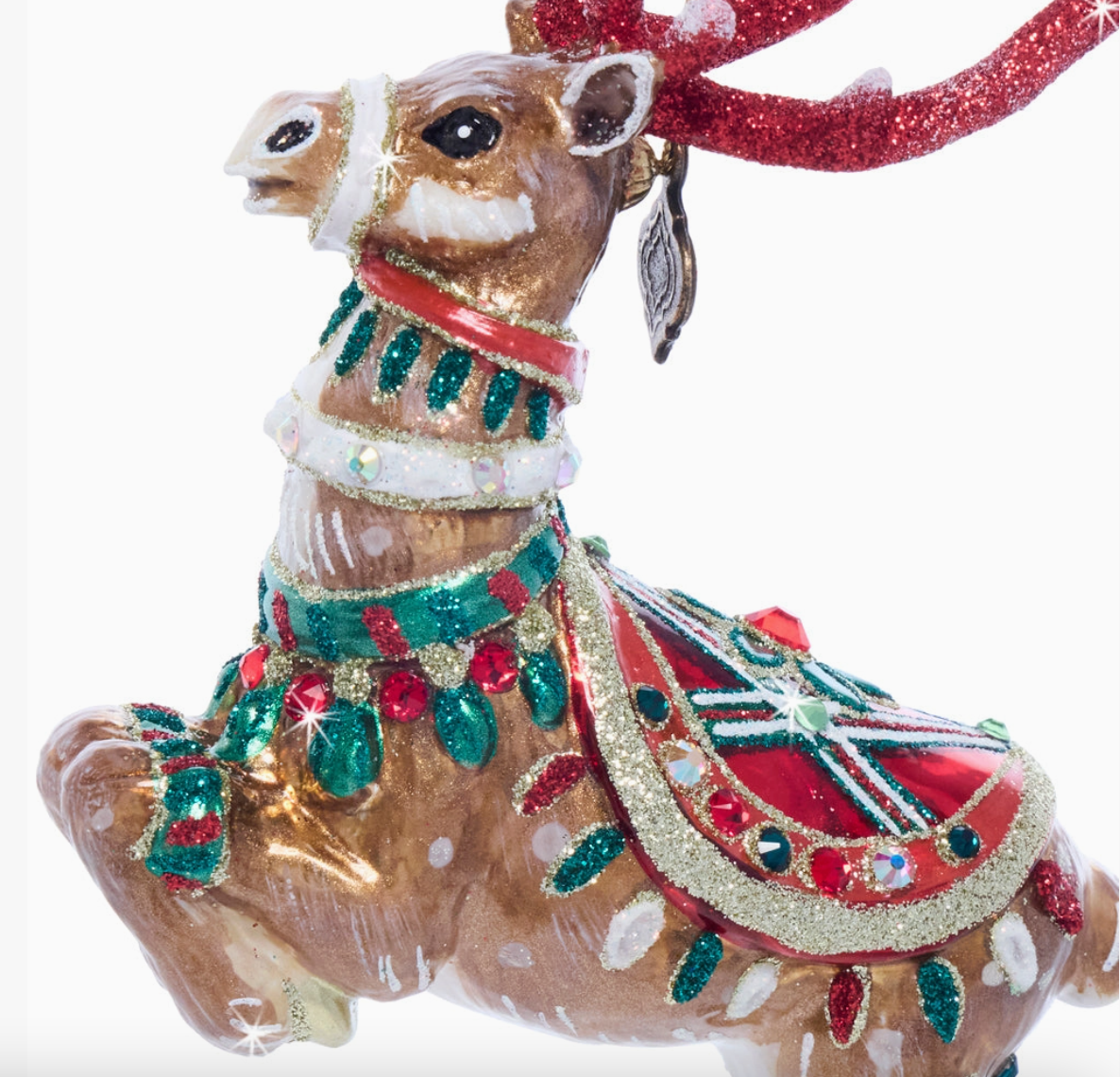 Jay Strongwater Comet Glass Reindeer Ornament